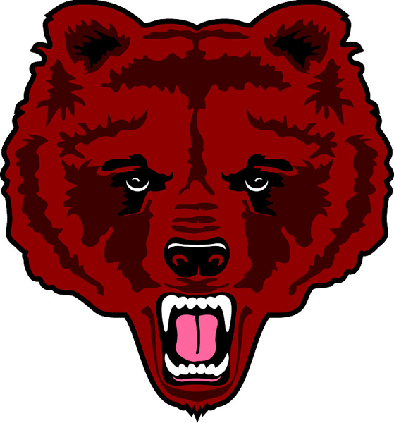 Bear Head team mascot color vinyl sports decal. Make it yours! Bear Head 2